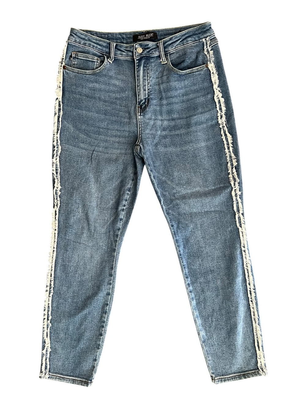 Judy Blue Frayed Side-Stripe High-Rise Women's Jeans Size 11/30